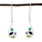 Multi-French-Alice-quarter-Dangle-multicolor-925-Sterling-Silver-Earring