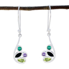 Multi-French-Alice-quarter-Dangle-multicolor-925-Sterling-Silver-Earring