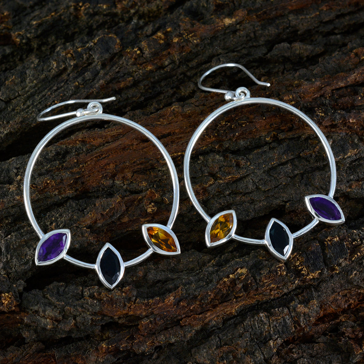 Multi-French-Nella-Trilogy-Dangle-multicolor-92.5-Silver-Earring