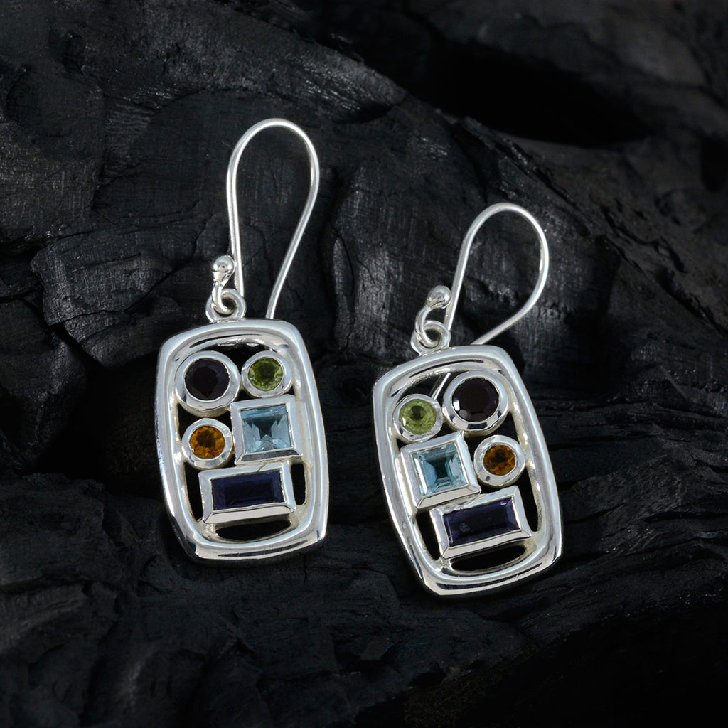 Multi-Turkish-Isabella-Penta-Dangle-multicolor-Sterling-Silver-Earring