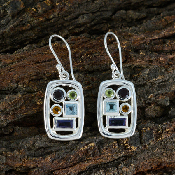 Multi-Turkish-Isabella-Penta-Dangle-multicolor-Sterling-Silver-Earring