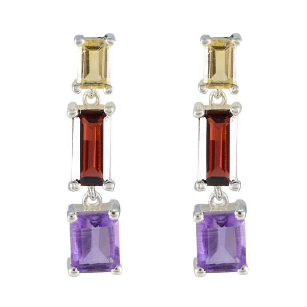 Multi-Moroccan-Pauline-multiple-Stud-multicolor-Silver-Earring