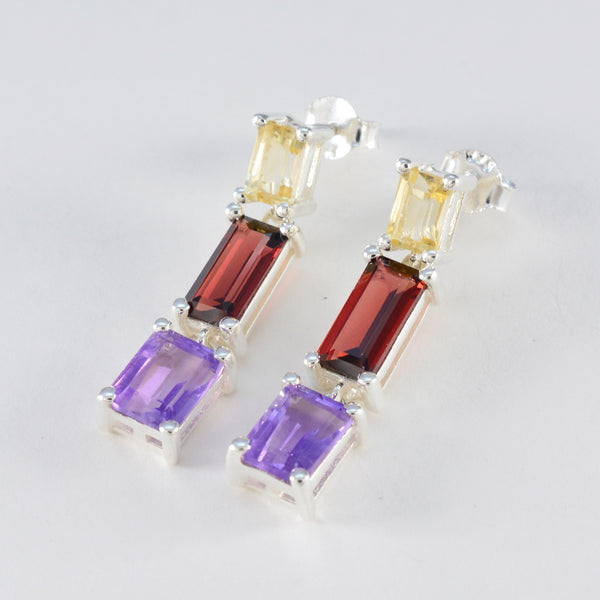 Multi-Moroccan-Pauline-multiple-Stud-multicolor-Silver-Earring