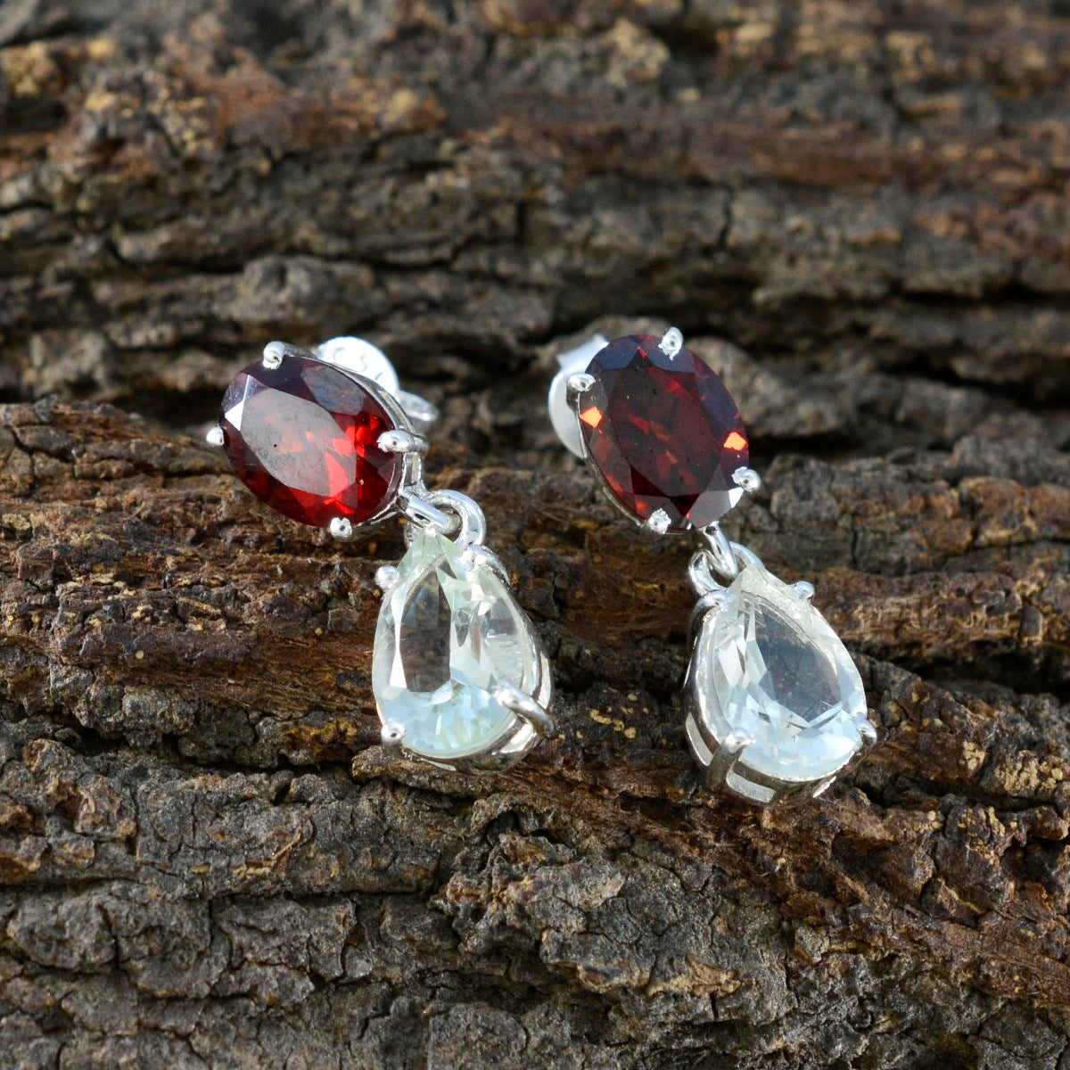 Multi-Indian-Lakshmi-multiple-Stud-multicolor-925-Sterling-Silver-Earring