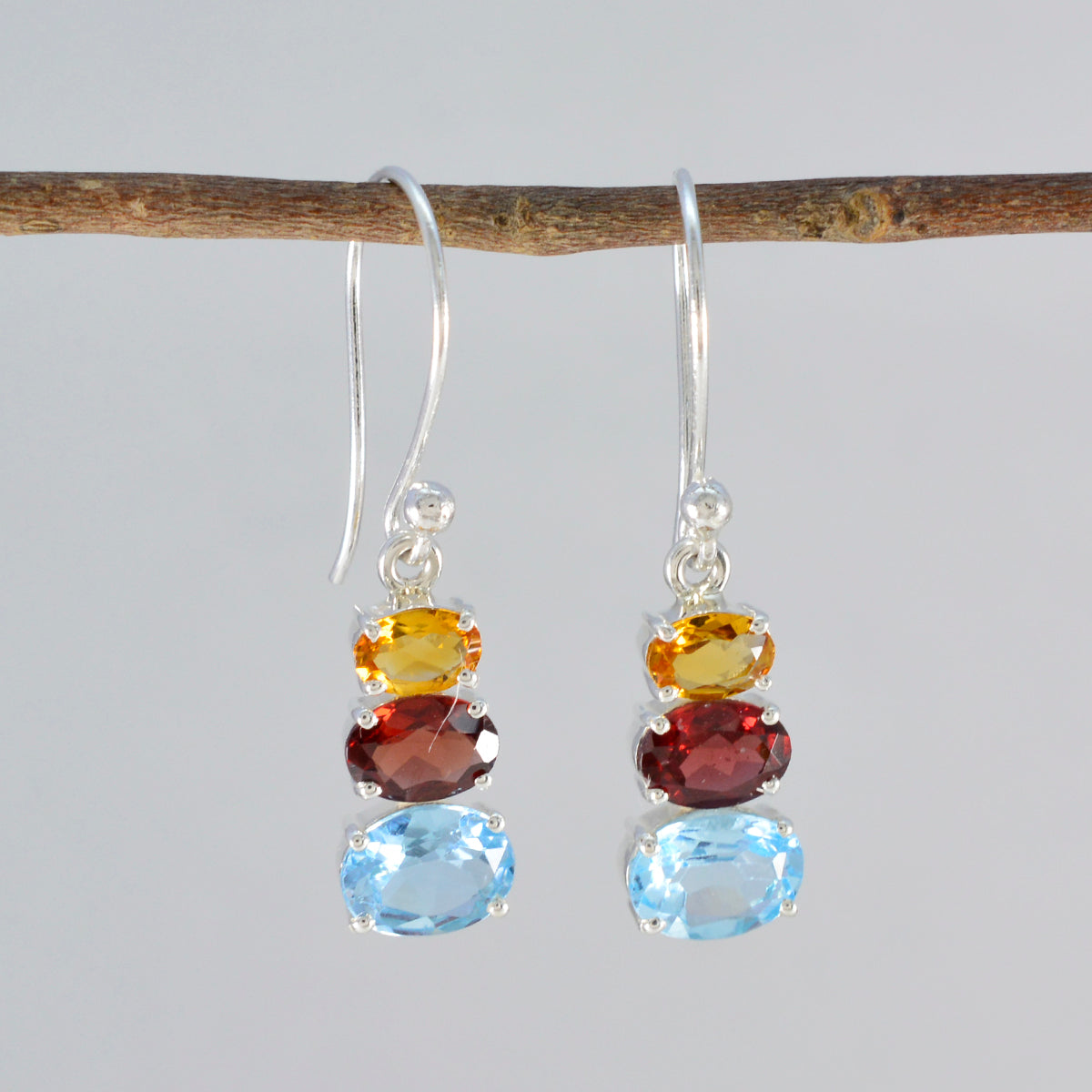 Multi American Aiko meervoudige Dangle multicolor 925 Zilveren Oorbel Secundaire afbeelding