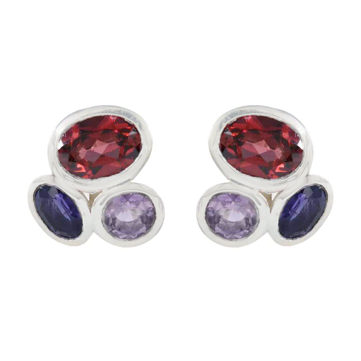 Multi-Spanish-Antonia-multiple-Stud-multicolor-925-Silver-Earring メイン画像