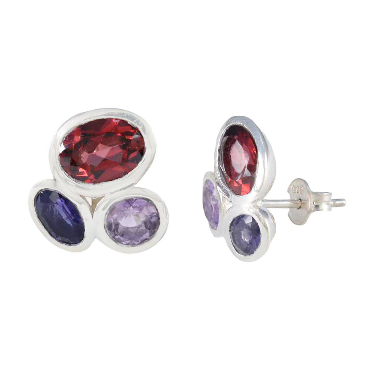 Multi-Spanish-Antonia-multiple-Stud-multicolor-925-Silver-Earring