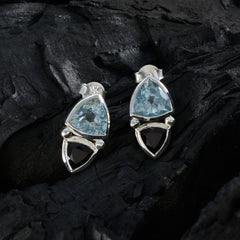 Multi-African-Addison-Toi-et-Moi-Stud-multicolor-925-Silver-Earring