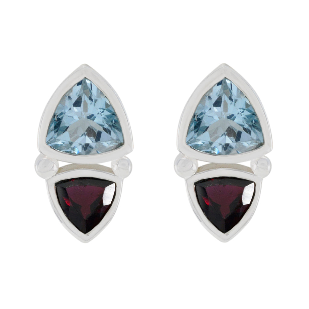 Multi-African-Addison-Toi-et-Moi-Stud-multicolor-925-Silver-Earring