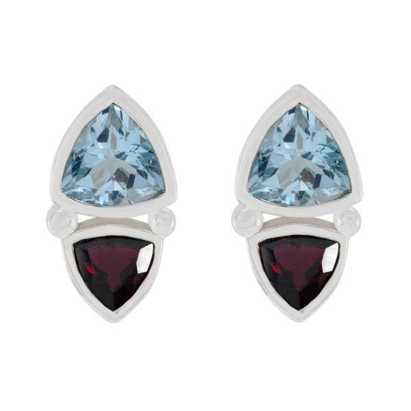 Multi-African-Addison-Toi-et-Moi-Stud-multicolor-925-Silver-Earring