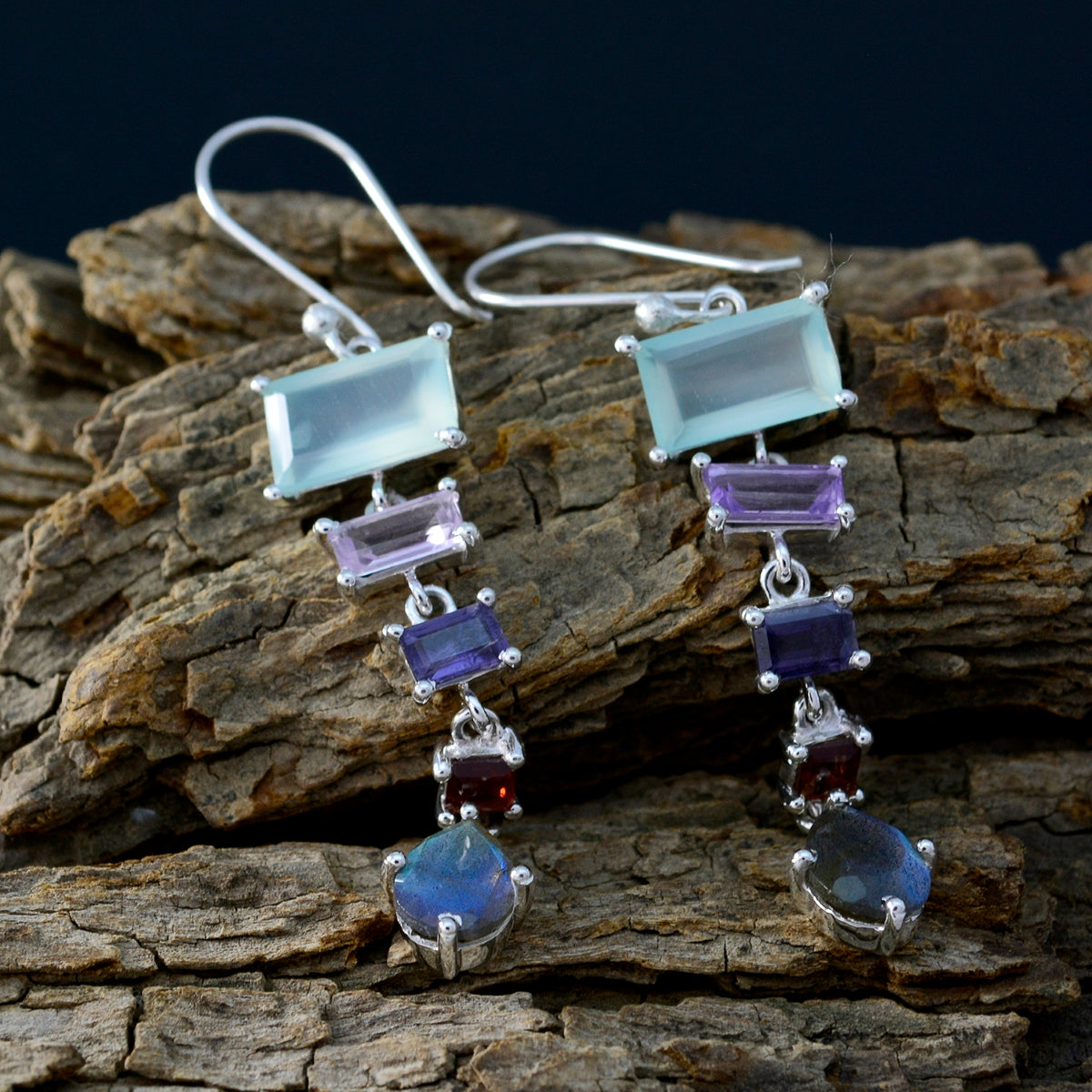 Multi-German-Camila-multiple-Dangle-multicolor-925-Sterling-Silver-Earring