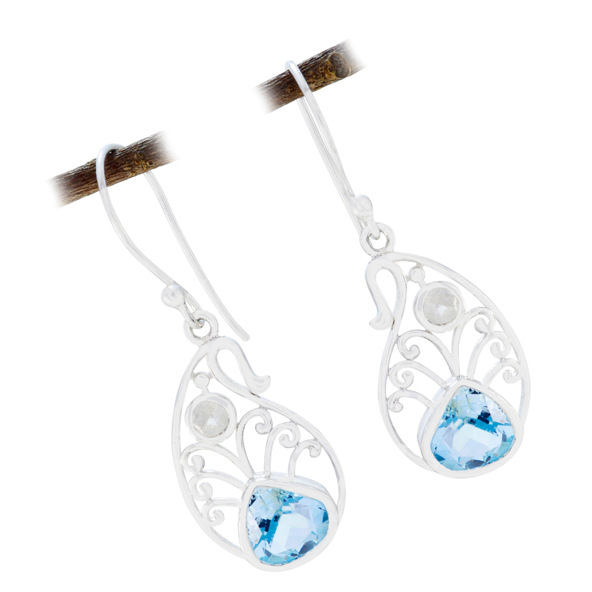 Multi-African-Carla-multiple-Dangle-multicolor-Sterling-Silver-Earring