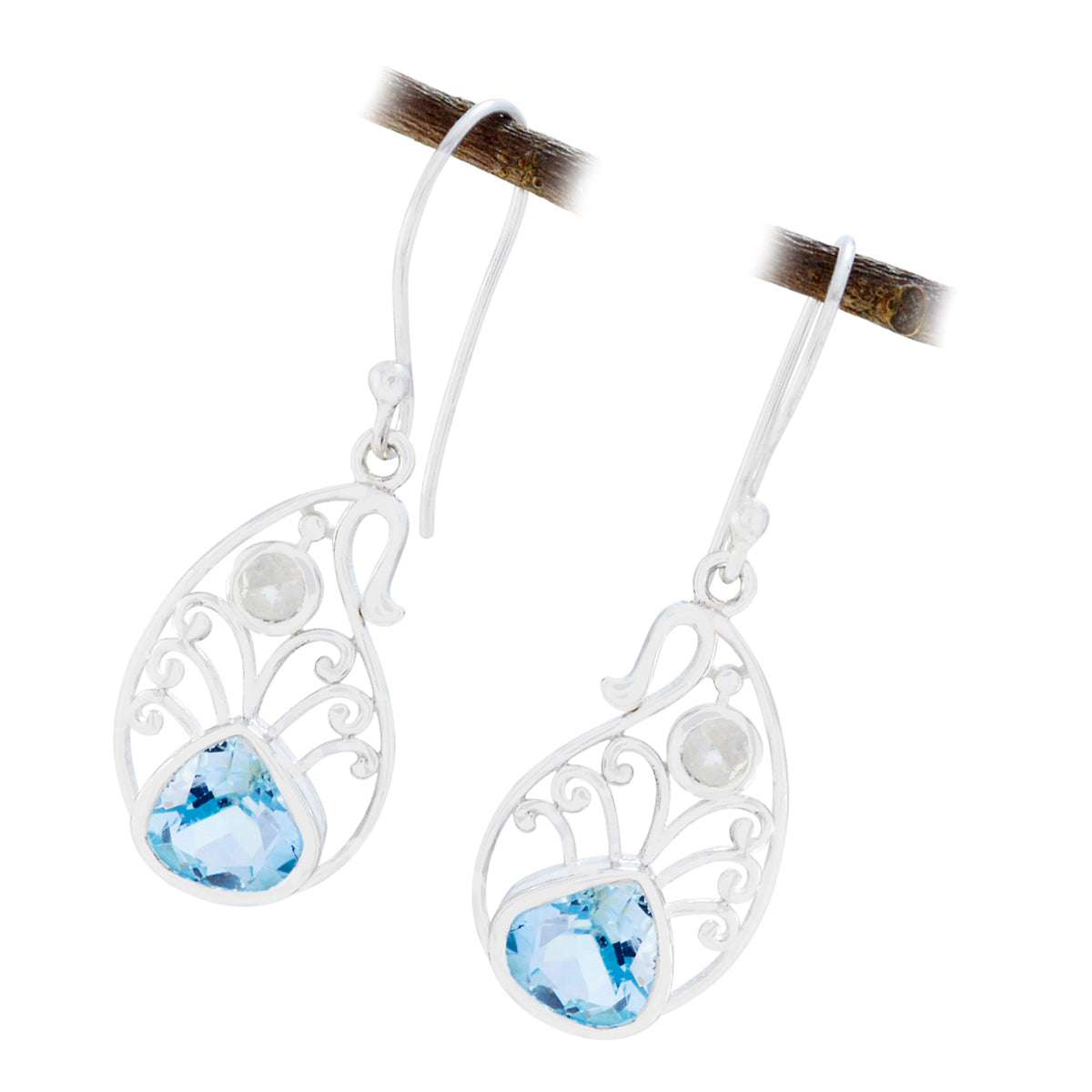 Multi-African-Carla-multiple-Dangle-multicolor-Sterling-Silver-Earring