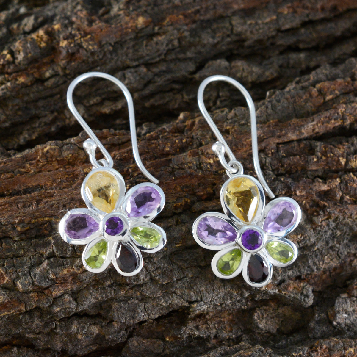 Multi-Russian-Julieta-multiple-Dangle-multicolor-Sterling-Silver-Earring