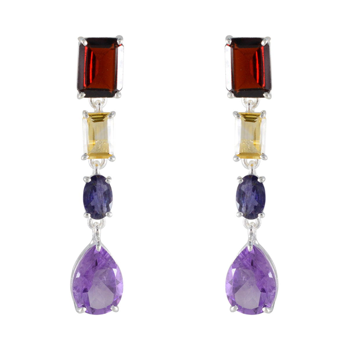 Multi-Australian-Natalia-quarter-Stud-multicolor-925-Silver-Earring