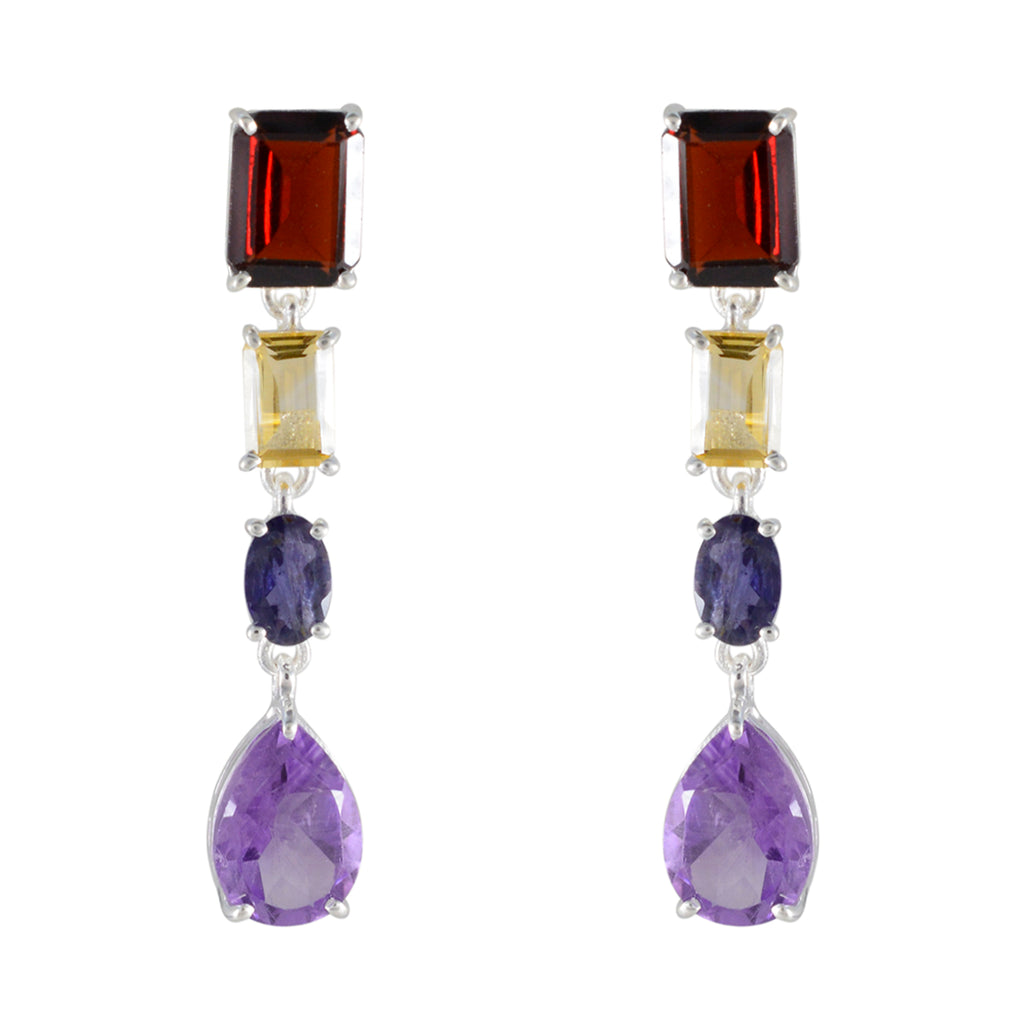 Multi-Australian-Natalia-quarter-Stud-multicolor-925-Silver-Earring