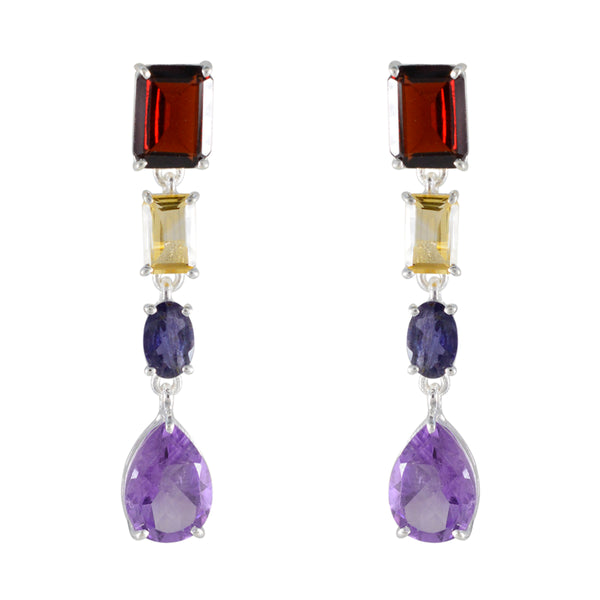 Multi-Australian-Natalia-quarter-Stud-multicolor-925-Silver-Earring