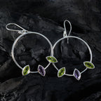 Multi-German-Nora-Trilogy-Dangle-multicolor-925-Sterling-Silver-Earring