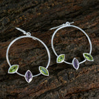 Multi-German-Nora-Trilogy-Dangle-multicolor-925-Sterling-Silver-Earring
