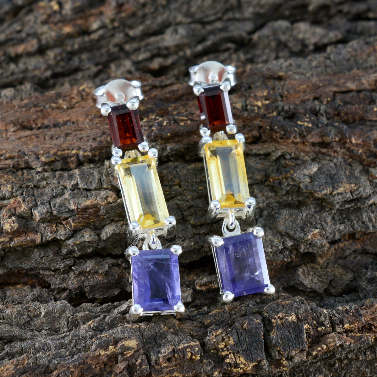 Multi-Egyptian-Penelope-multiple-Stud-multicolor-Sterling-Silver-Earring