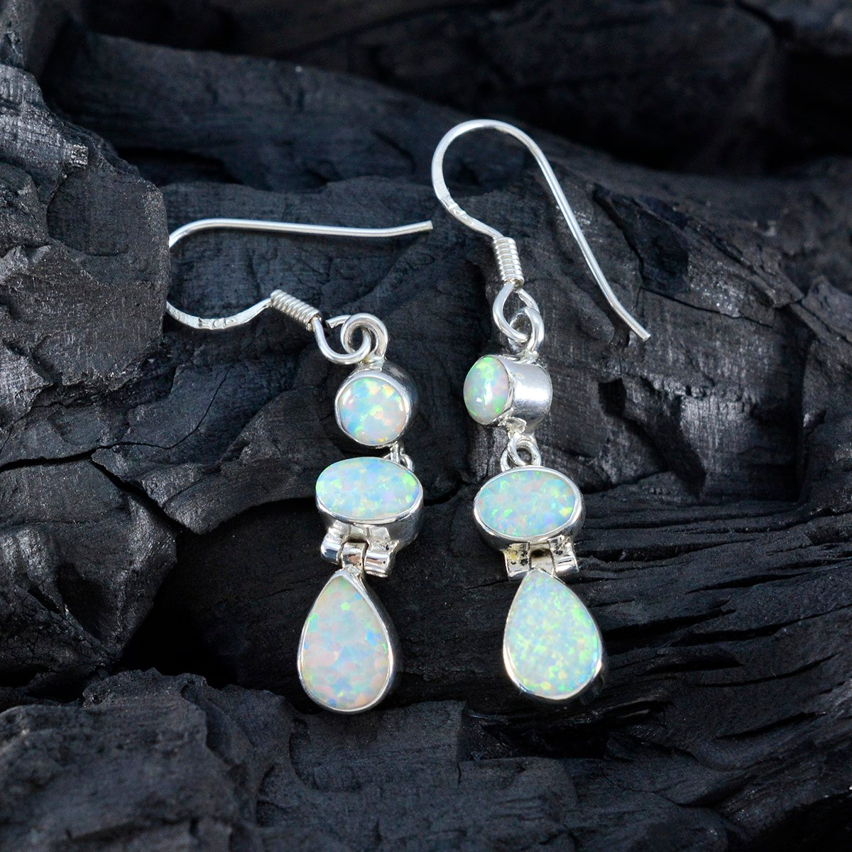 Created-Opal-American-Aiko-multiple-Dangle-White-Sterling-Silver-Earring
