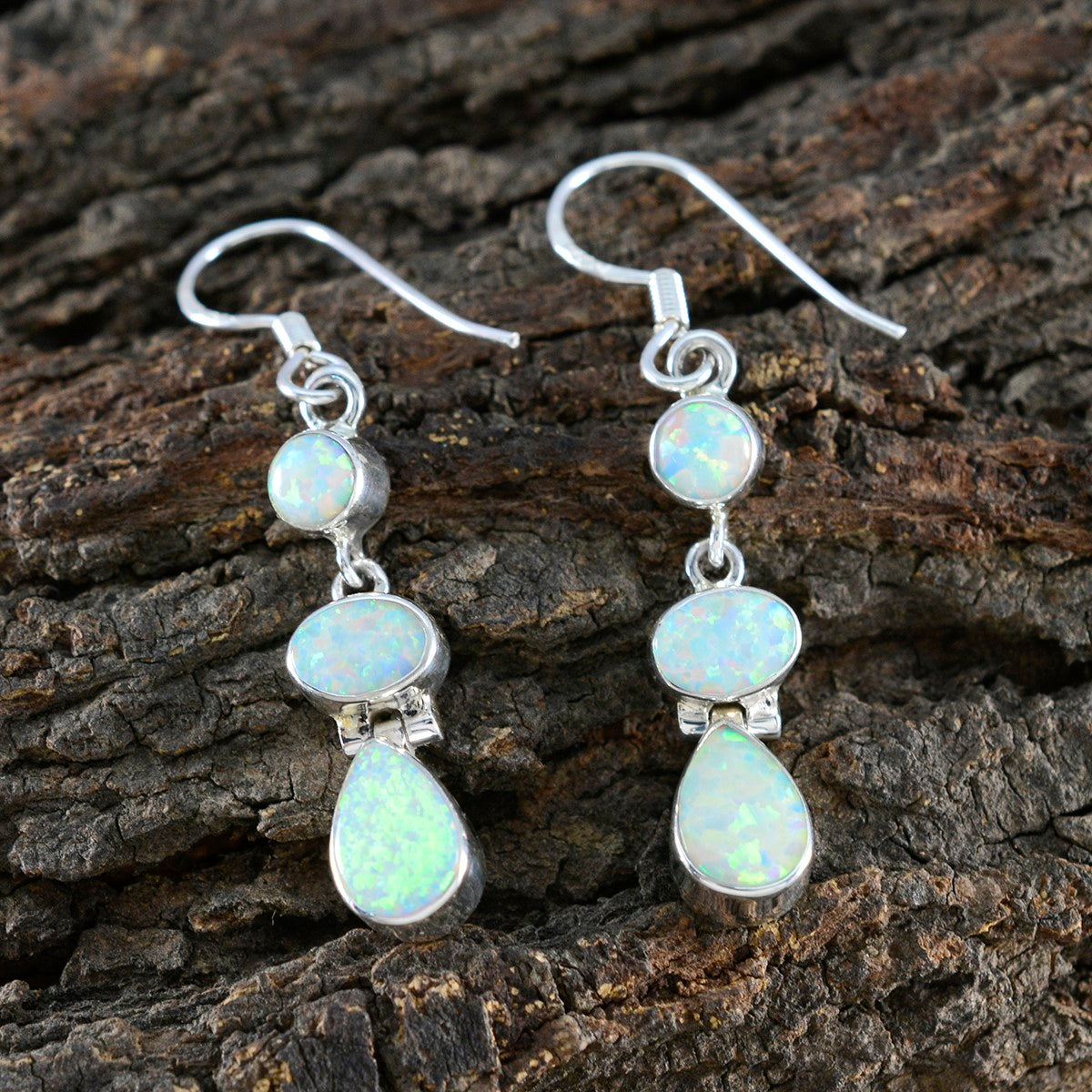 Created-Opal-American-Aiko-multiple-Dangle-White-Sterling-Silver-Earring