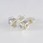Created-Opal-American-Mei-Solitaire-Stud-White-925-Silver-Earring