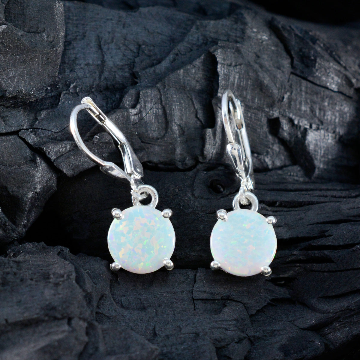 Created-Opal-Spanish-Nari-Solitaire-Dangle-White-92.5-Silver-Earring
