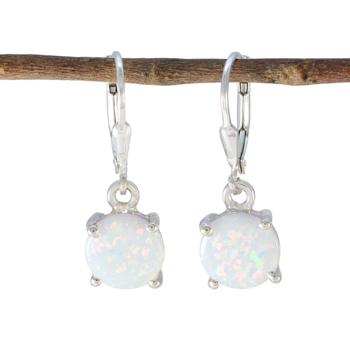 Created-Opal-Spanish-Nari-Solitaire-Dangle-White-92.5-Silver-Earring Hoofdafbeelding