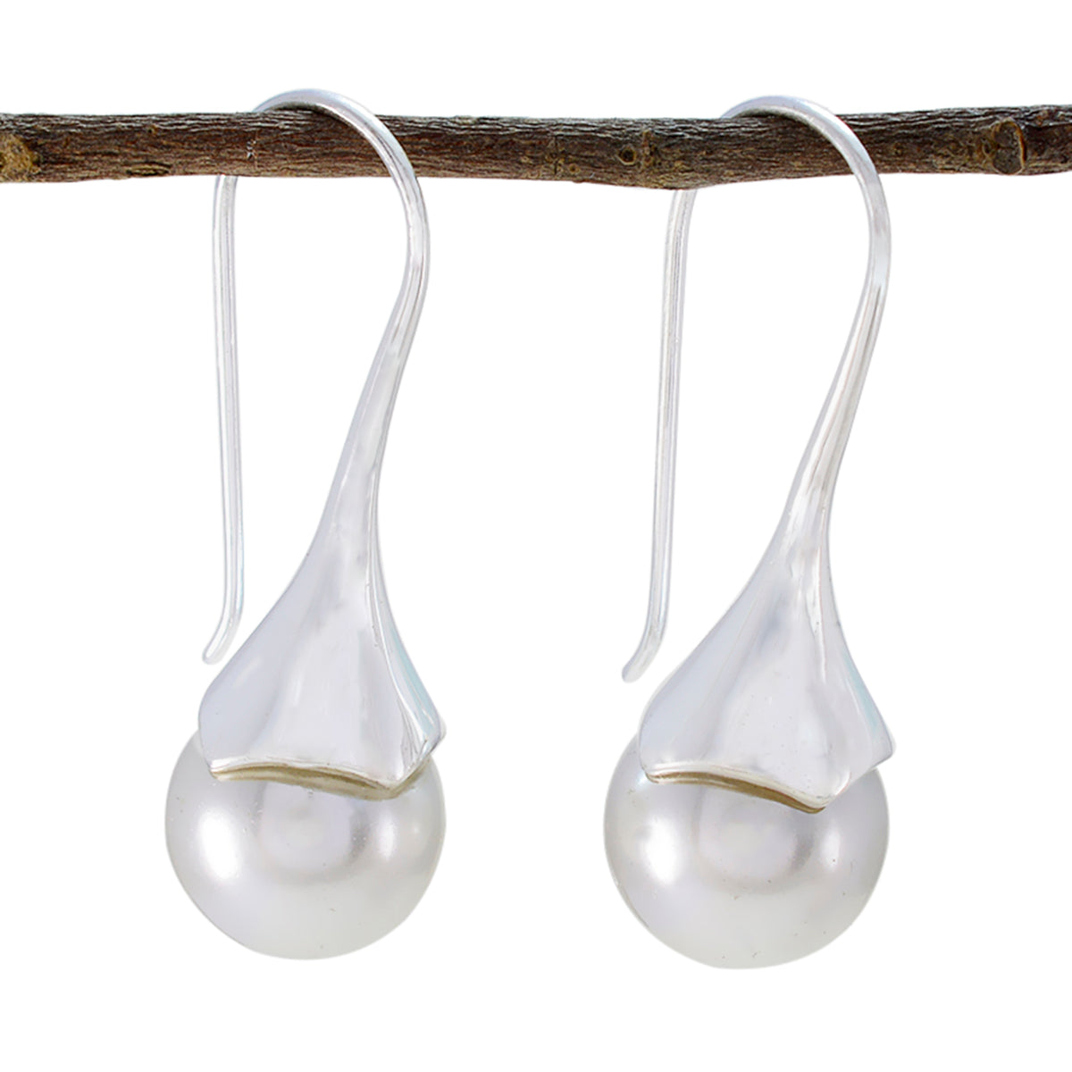 Pearl-Moroccan-Cecilia-Solitaire-Dangle-White-92.5-Silver-Earring メイン画像