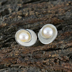 Pearl-American-Amanda-Solitaire-Stud-White-925-Sterling-Silver-Earring