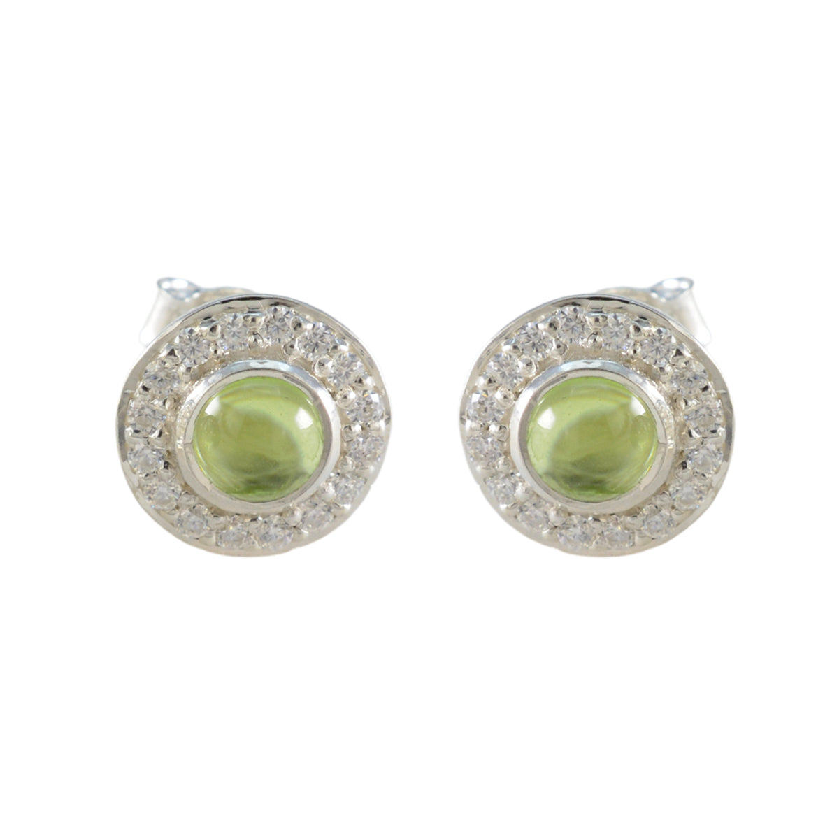 Peridot-American-Lourdes-Solitaire-Stud-Green-925-Silver-Earring Huvudsaklig produktbild