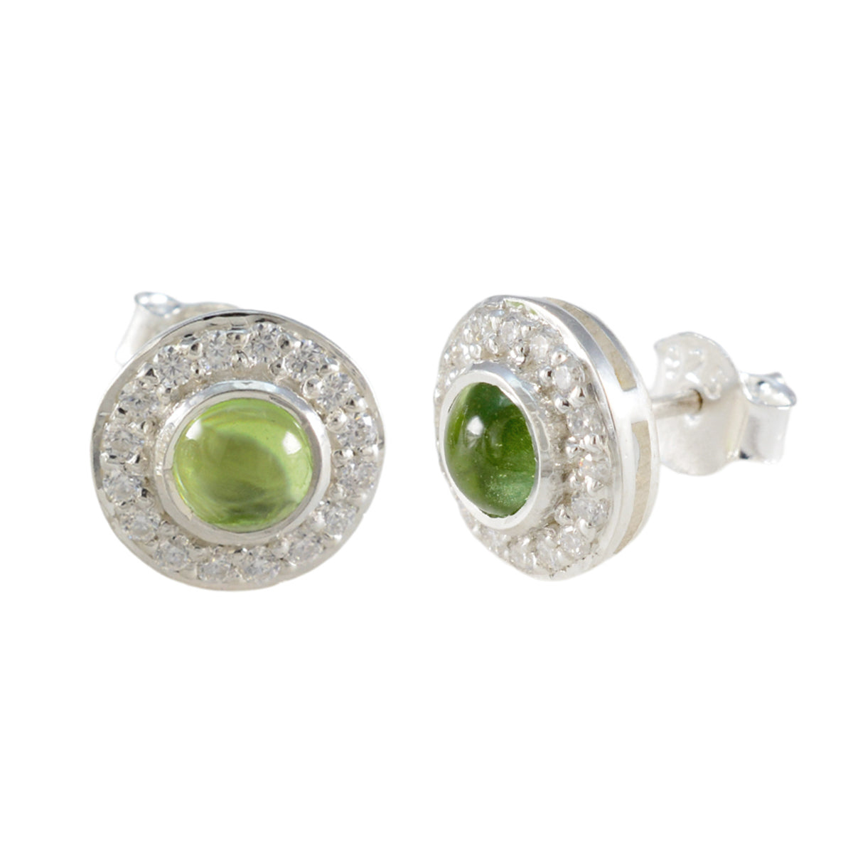 Peridot Amerikansk Lourdes Solitaire Örhänge Grönt 925 Silver Örhänge Sekundär produktbild