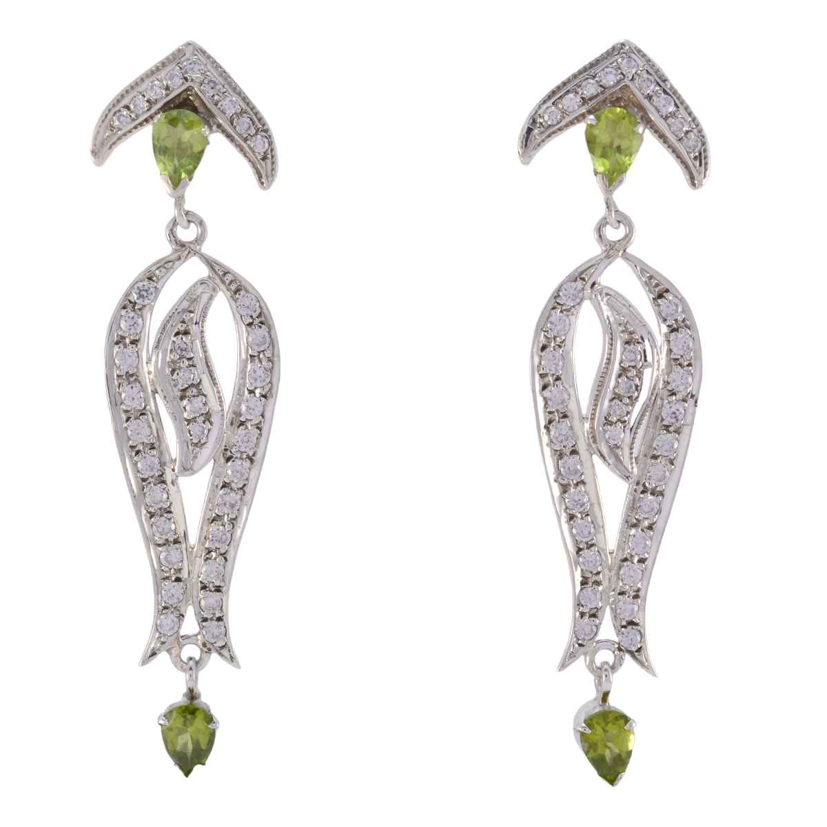 Peridot-Indian-Angel-multiple-Stud-Green-92.5-Silver-Earring