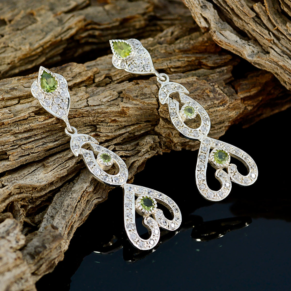 Peridot-Indian-Araya-multiple-Stud-Green-925-Sterling-Silver-Earring