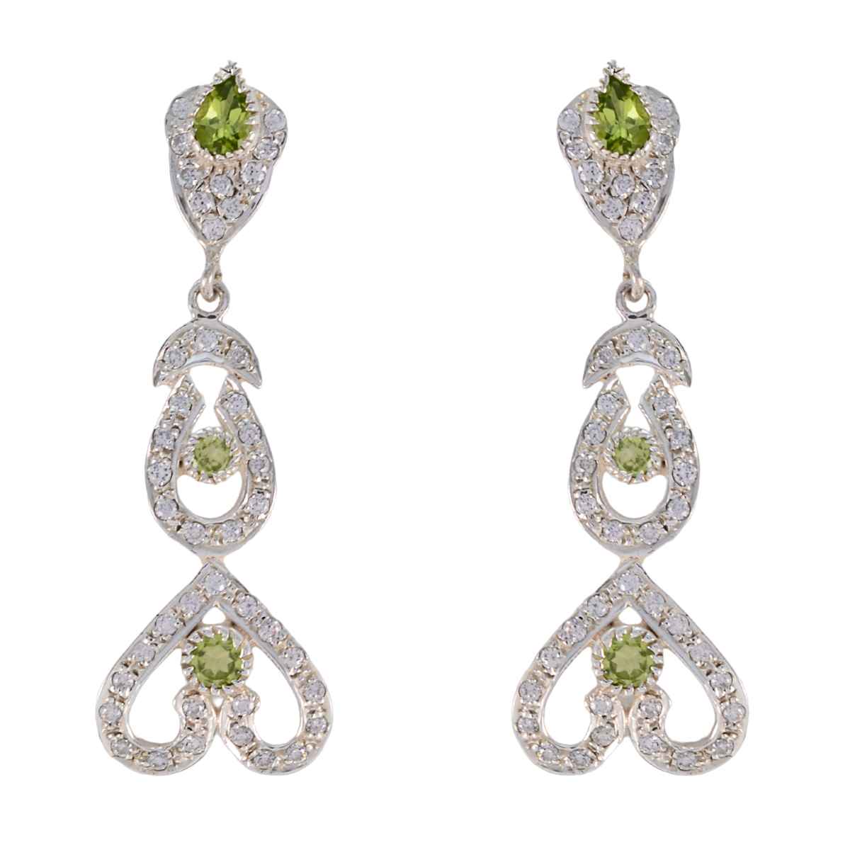 Peridot-Indian-Araya-multiple-Stud-Green-925-Sterling-Silver-Earring Image principale du produit