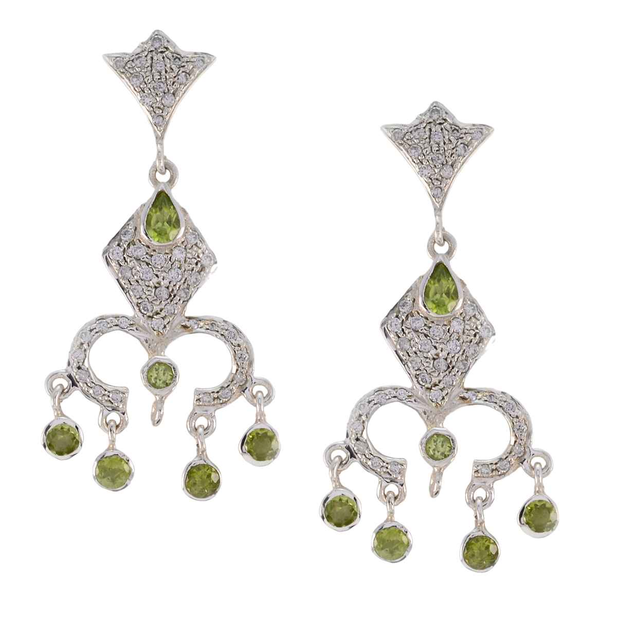 Peridot-Indian-Dewi-multiple-Stud-Green-925-Silver-Earring