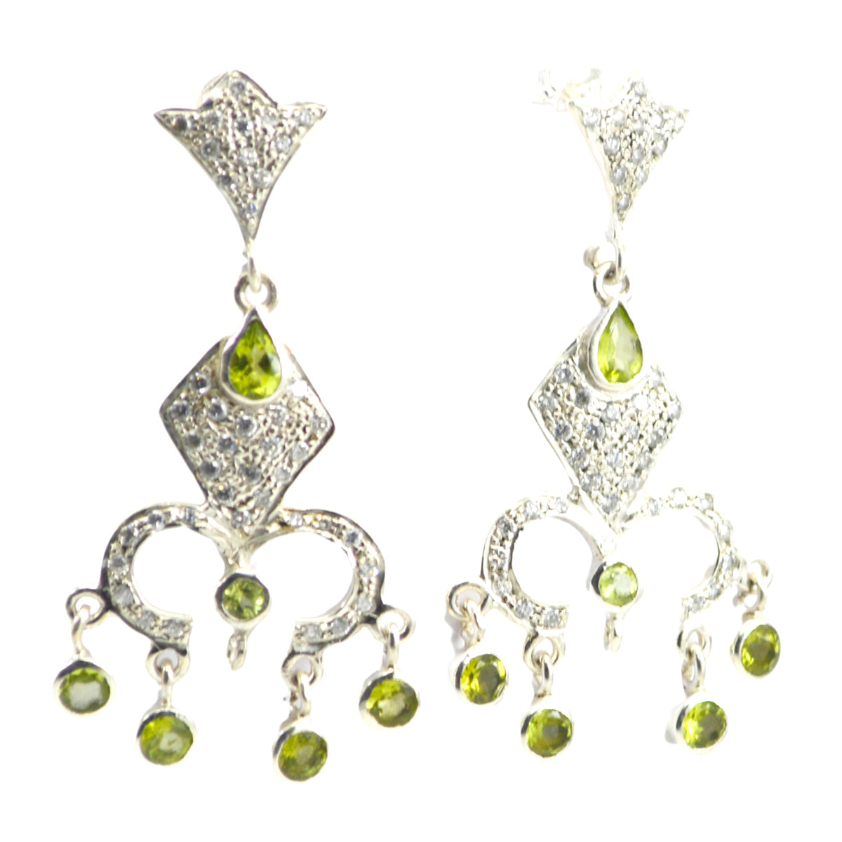Peridot-Indian-Dewi-multiple-Stud-Green-925-Silver-Earring