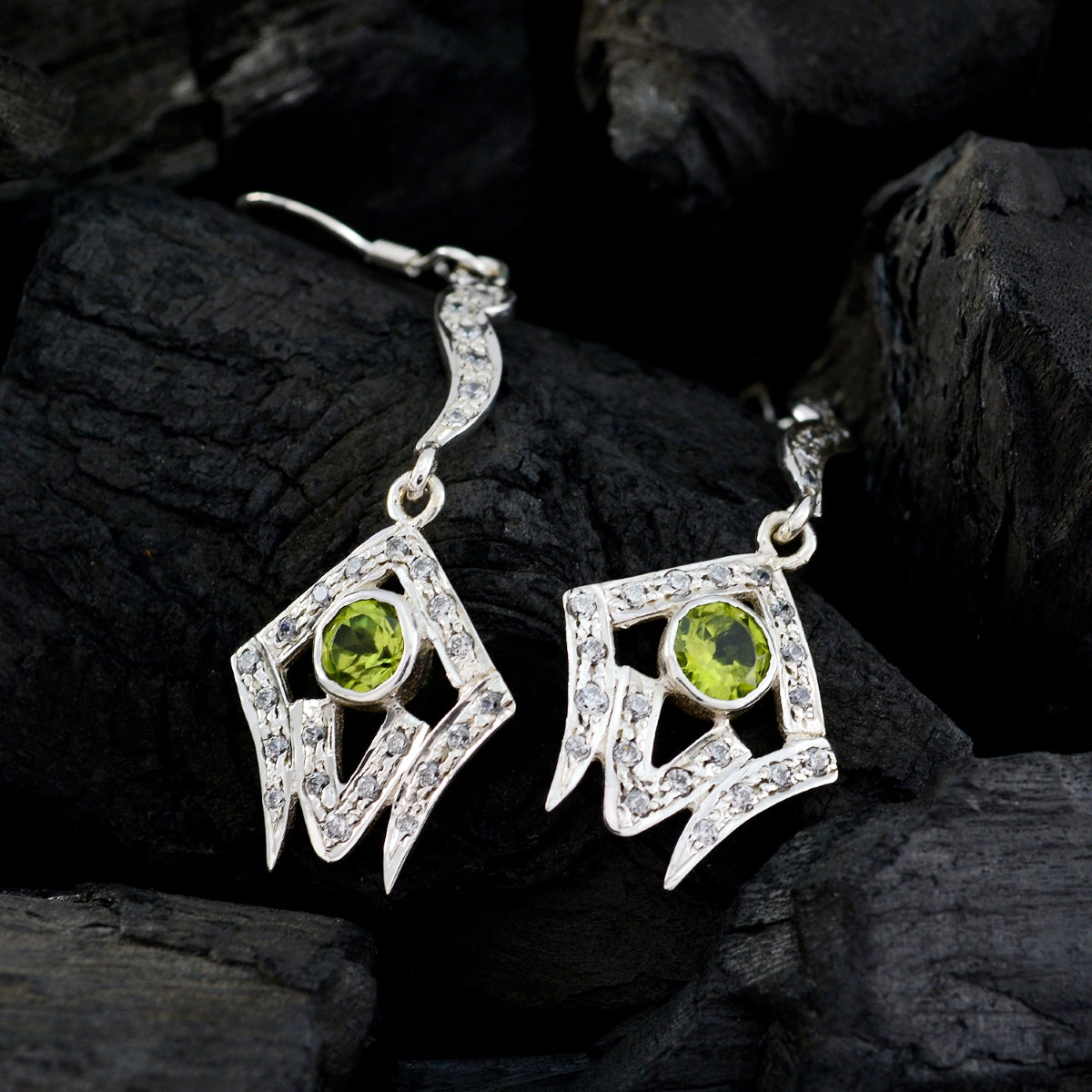 Peridot-Indian-Kristine-multiple-Dangle-Green-Sterling-Silver-Earring