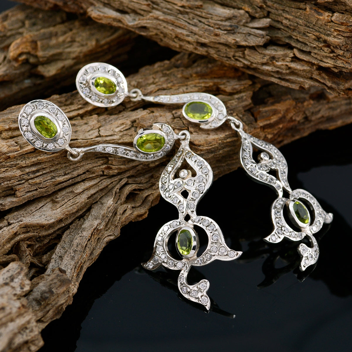 Peridot-Indian-Araya-multiple-Stud-Green-Sterling-Silver-Earring