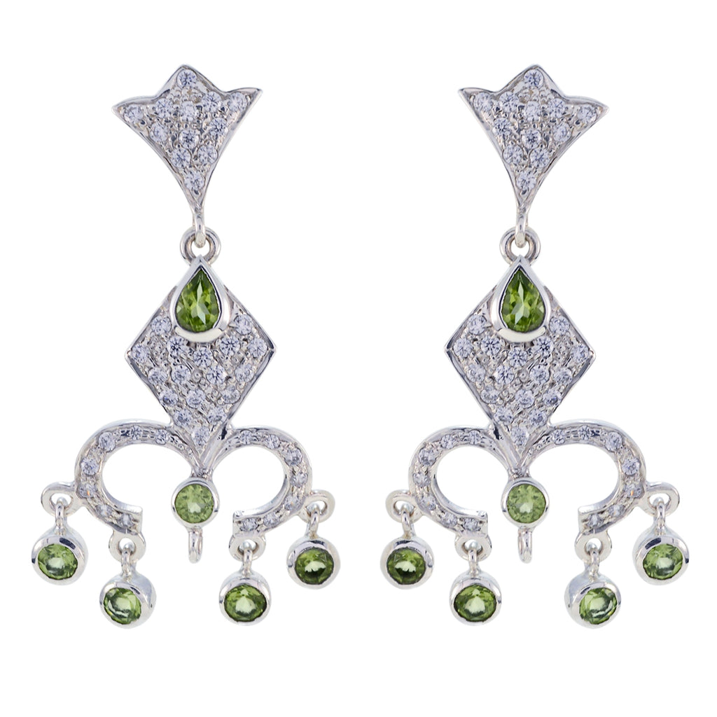 Peridot-Indian-Meera-multiple-Dangle-Green-92.5-Silver-Earring