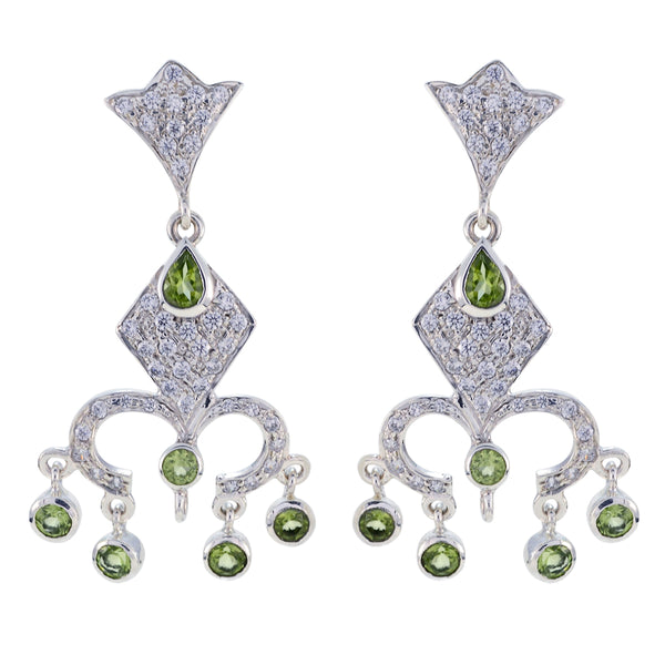 Peridot-Indischer-Meera-Mehrfach-Dangle-Grün-92,5-Silber-Ohrring