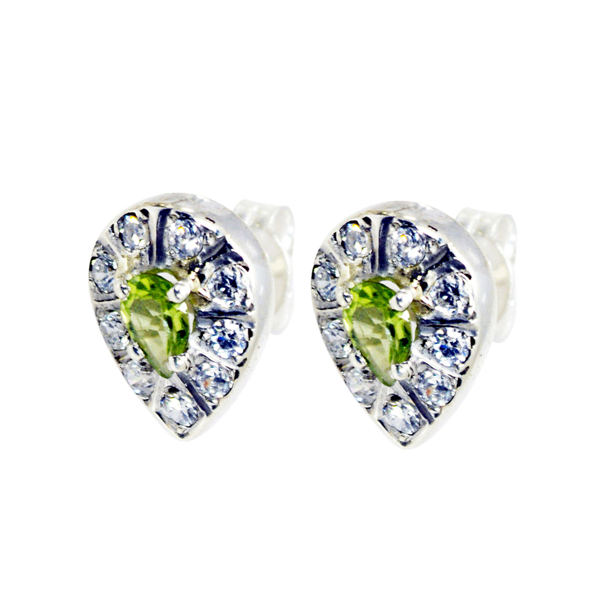 Peridot-Moroccan-Lorena-multiple-Stud-Green-Silver-Earring Huvudsaklig produktbild