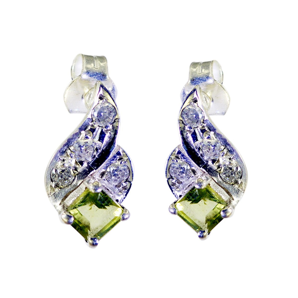 Peridot-Egyptian-Lourdes-multiple-Stud-Green-Sterling-Silver-Earring Главное изображение товара