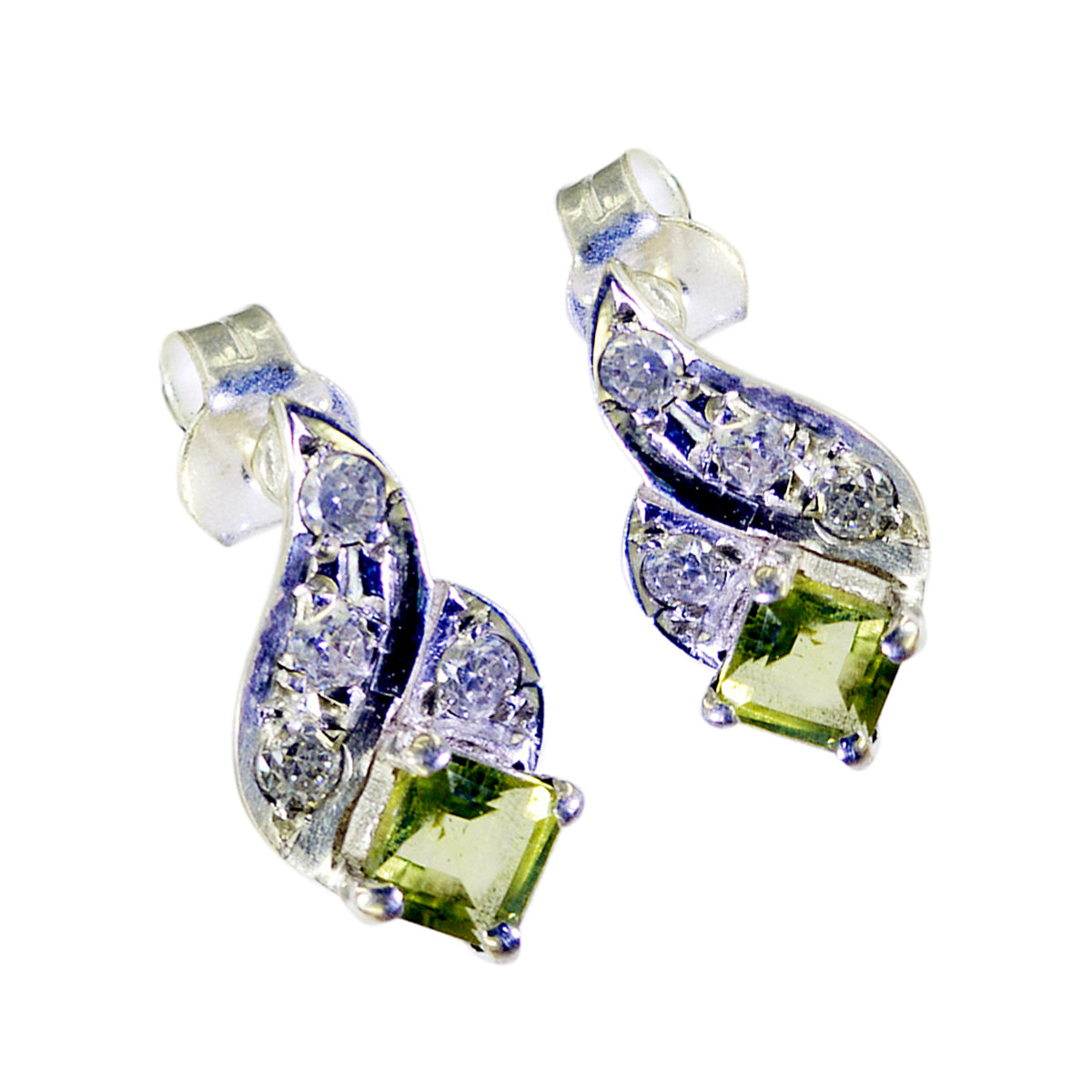 Peridot-Egyptian-Lourdes-multiple-Stud-Green-Sterling-Silver-Earring