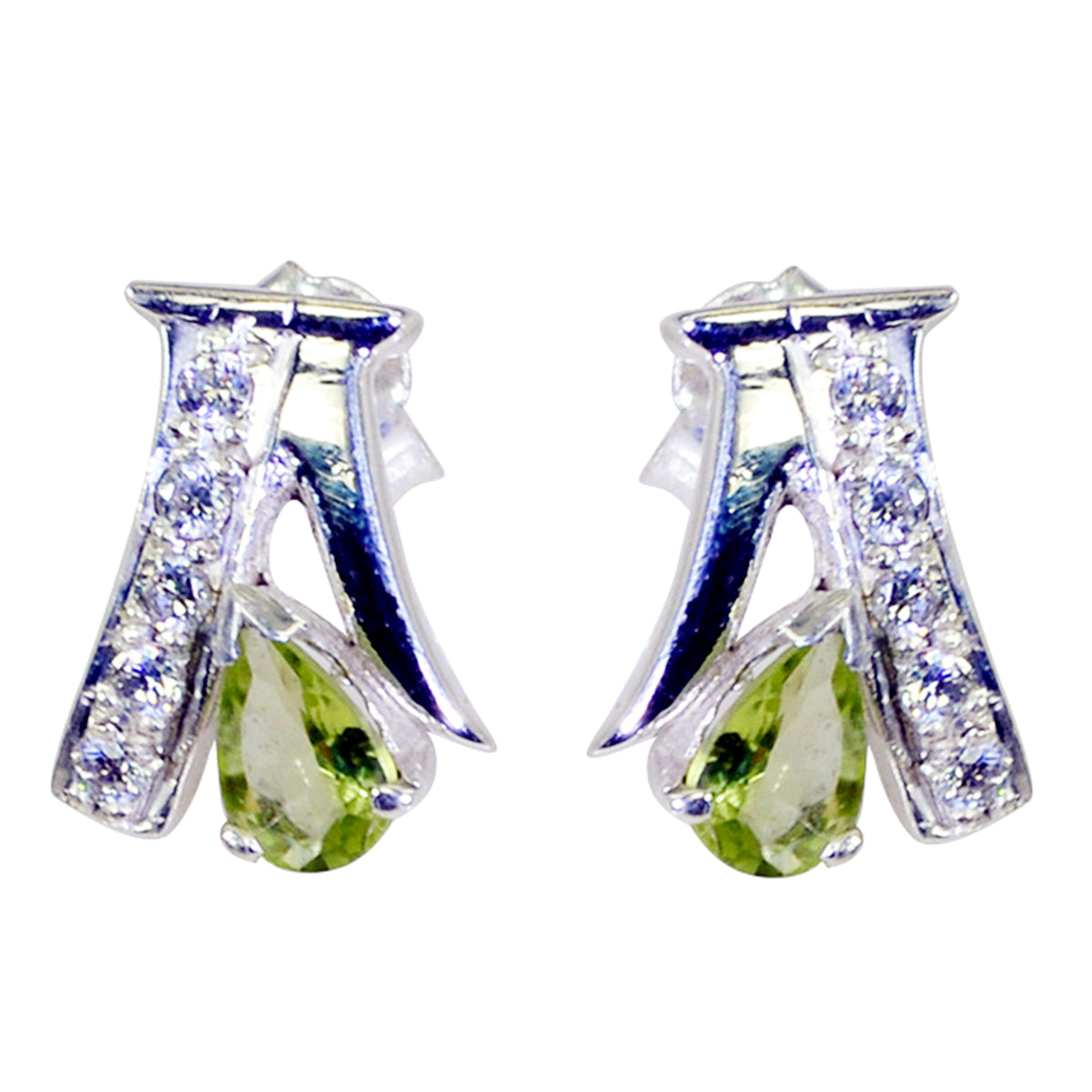 Peridot-American-Lucia-multiple-Stud-Green-Sterling-Silver-Earring