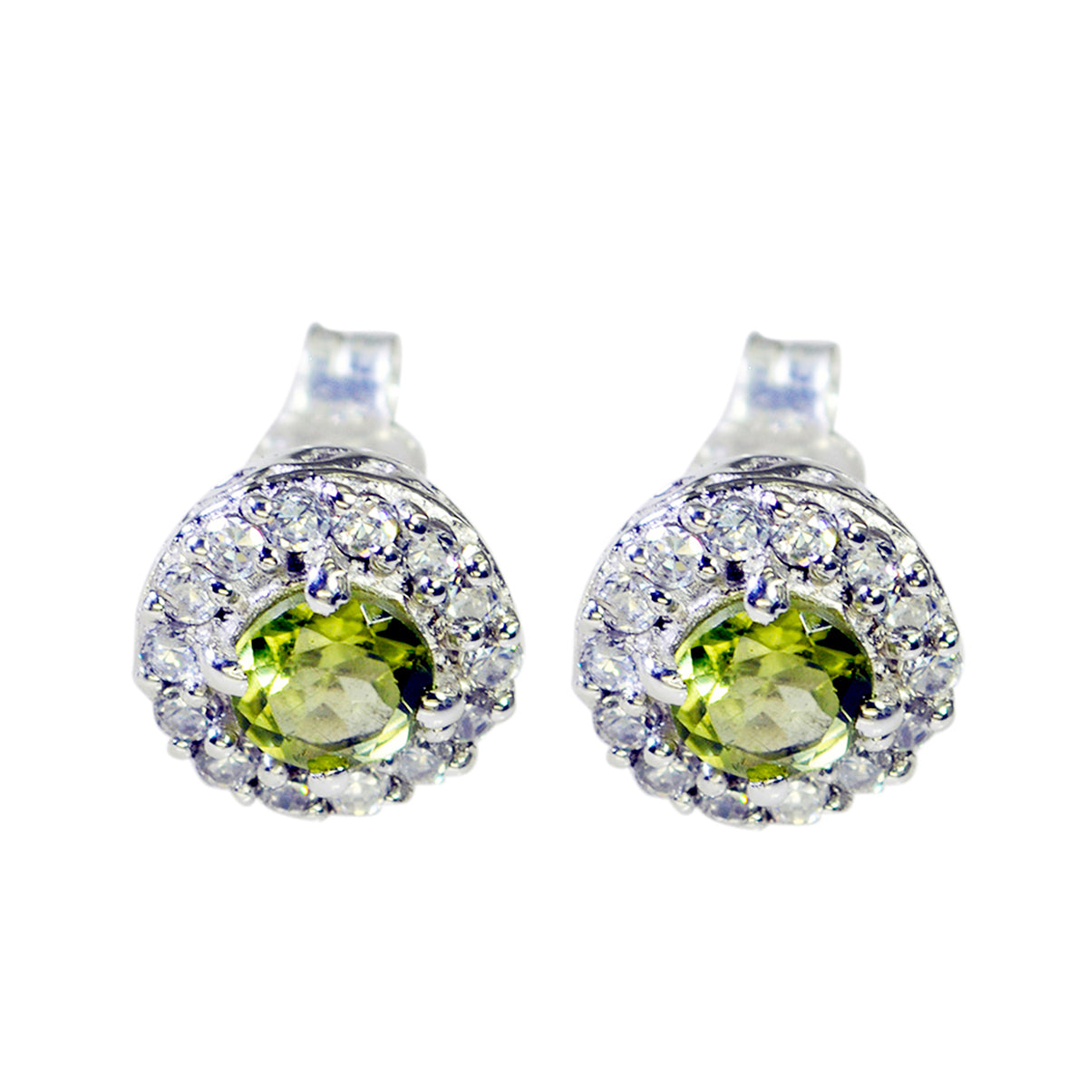 Peridot-Korean-Luisa-multiple-Stud-Green-925-Silver-Earring Main image