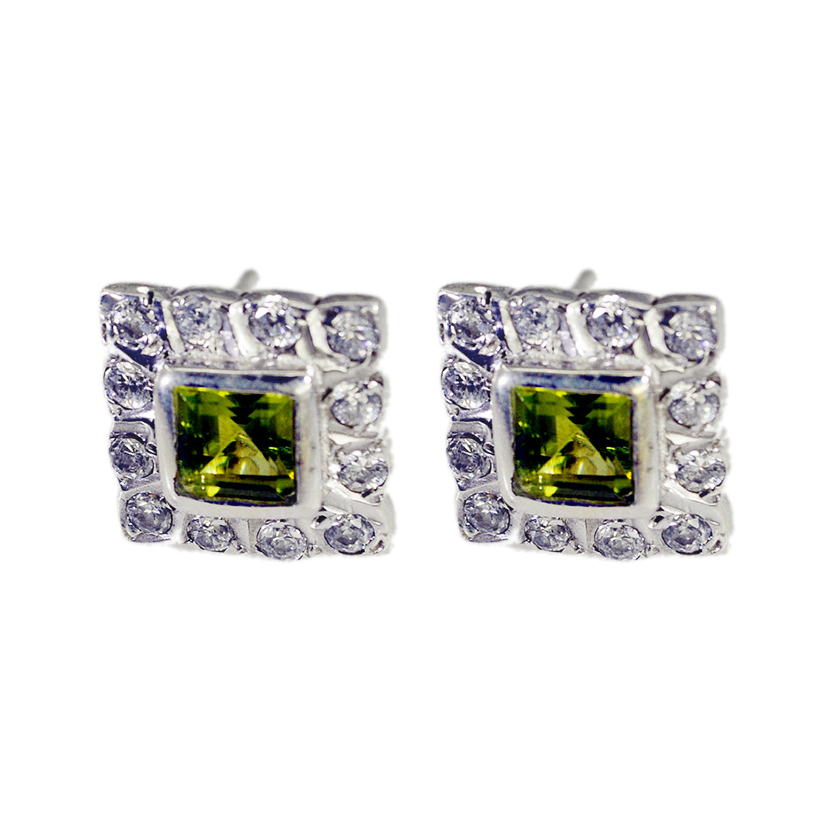 Peridot-Korean-Laura-multiple-Stud-Green-Sterling-Silver-Earring Main image