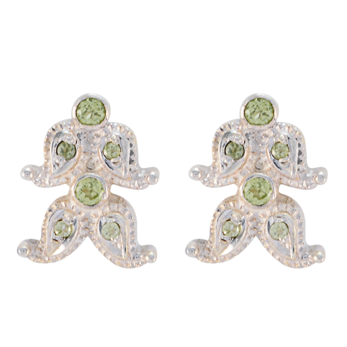 Peridot-Japanese-María-multiple-Stud-Green-925-Silver-Earring