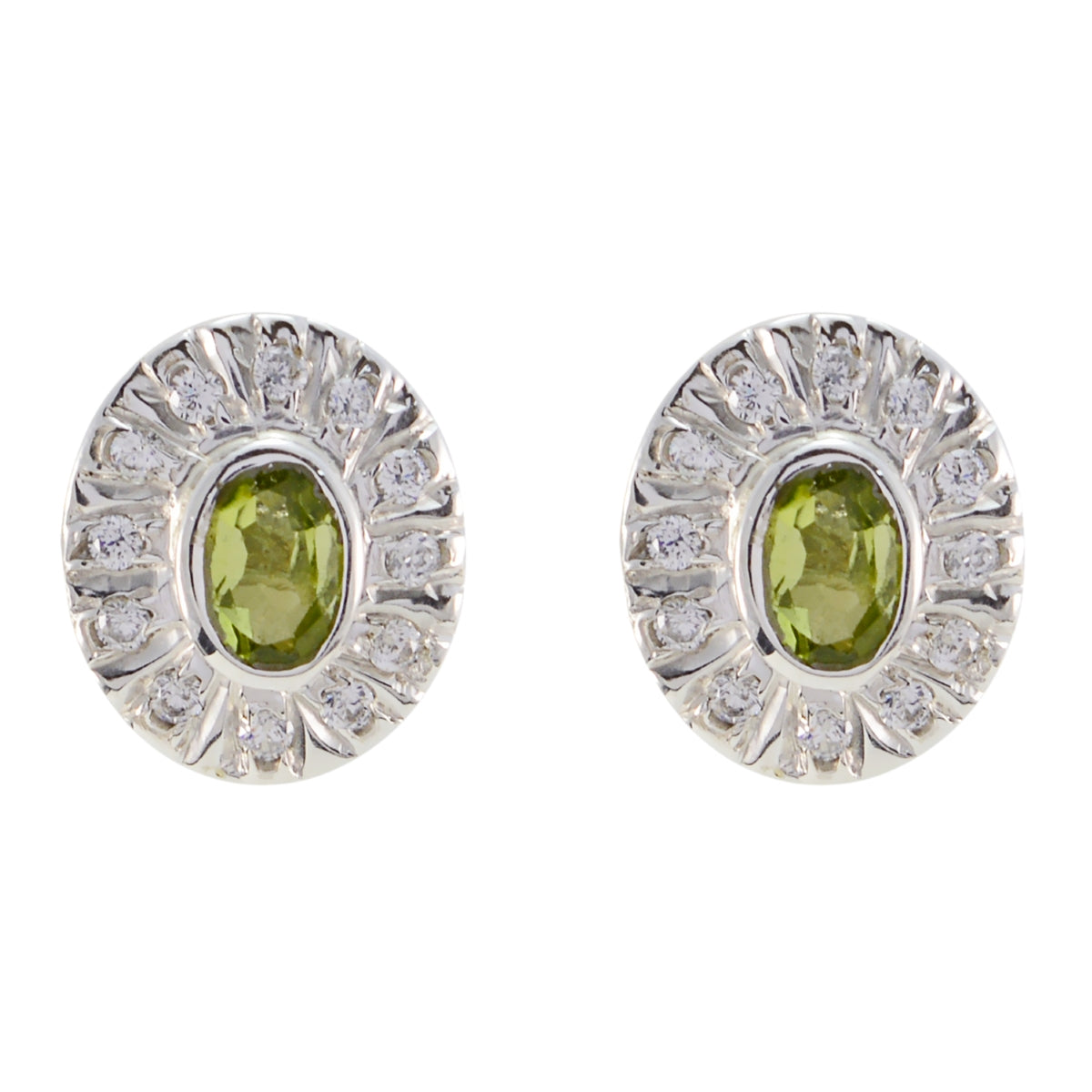 Peridot-French-Dayana-multiple-Stud-Green-92.5-Silver-Earring